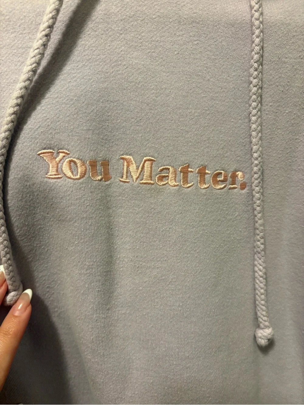 You Matter Embroidered Light Lavender Hoodie